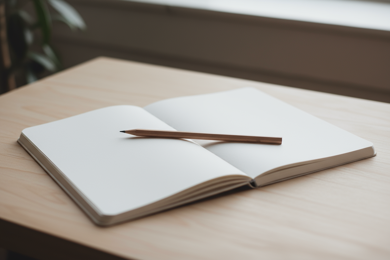 un carnet avec un crayon